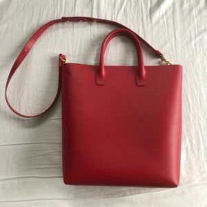 Mansur Gavriel North South Tote in Red
